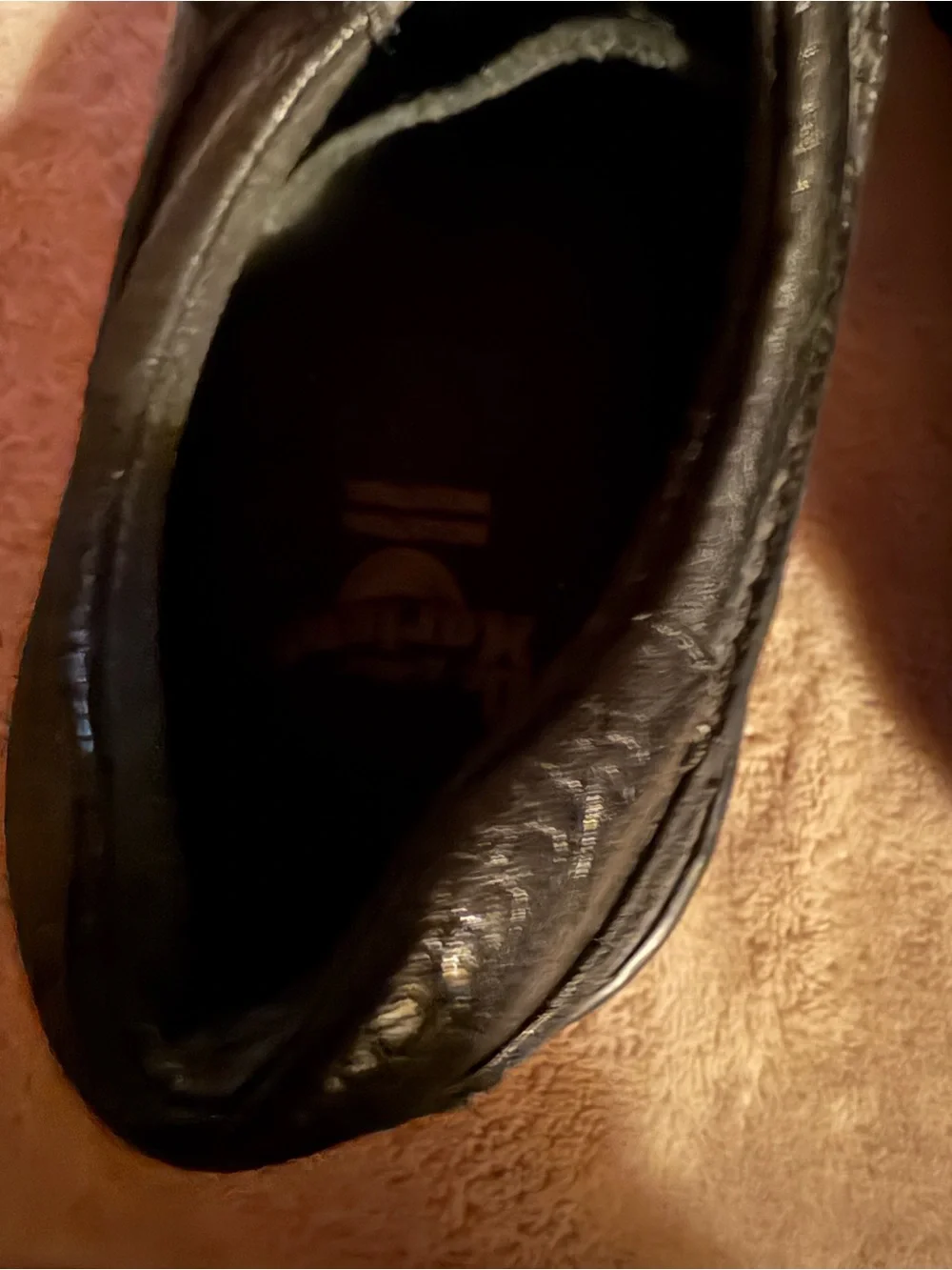 Dr. Martens Black Textured Leather Hampshire Industrial line Shoes, Size 9